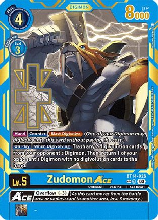 Zudomon Ace (Special Rare) (BT14-026) - Exceed Apocalypse Foil - Premium Digimon Single from Bandai - Just $163.83! Shop now at Game Crave Tournament Store