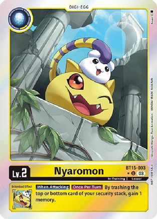 Nyaromon (Exceed Apocalypse Box Promotion Pack) (BT15-003) - Exceed Apocalypse Foil - Premium Digimon Single from Bandai - Just $0.83! Shop now at Game Crave Tournament Store