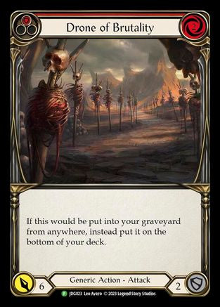 Drone of Brutality (Red) - JDG023 (JDG023) - Flesh and Blood: Promo Cards Cold Foil