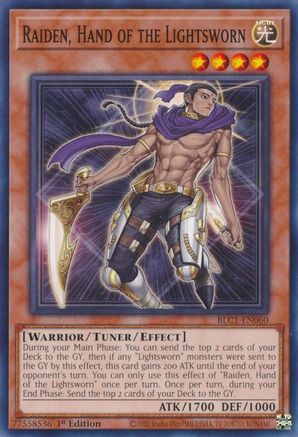 Raiden, Hand of the Lightsworn (BLC1-EN060) - Battles of Legend: Chapter 1 1st Edition - Premium Yugioh Single from Konami - Just $0.25! Shop now at Game Crave Tournament Store