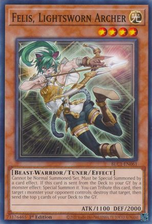 Felis, Lightsworn Archer (BLC1-EN061) - Battles of Legend: Chapter 1 1st Edition - Premium Yugioh Single from Konami - Just $0.43! Shop now at Game Crave Tournament Store