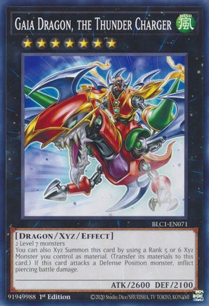 Gaia Dragon, the Thunder Charger (BLC1-EN071) - Battles of Legend: Chapter 1 1st Edition - Premium Yugioh Single from Konami - Just $0.25! Shop now at Game Crave Tournament Store