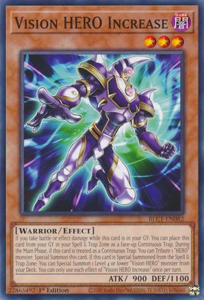 Vision HERO Increase (BLC1-EN082) - Battles of Legend: Chapter 1 1st Edition - Premium Yugioh Single from Konami - Just $0.98! Shop now at Game Crave Tournament Store