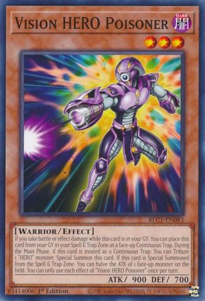 Vision HERO Poisoner (BLC1-EN083) - Battles of Legend: Chapter 1 1st Edition - Premium Yugioh Single from Konami - Just $0.25! Shop now at Game Crave Tournament Store