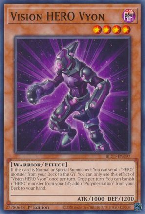 Vision HERO Vyon (BLC1-EN097) - Battles of Legend: Chapter 1 1st Edition - Premium Yugioh Single from Konami - Just $0.57! Shop now at Game Crave Tournament Store