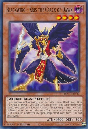 Blackwing - Kris the Crack of Dawn (BLC1-EN143) - Battles of Legend: Chapter 1 1st Edition - Premium Yugioh Single from Konami - Just $0.25! Shop now at Game Crave Tournament Store