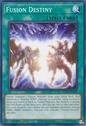 Fusion Destiny (BLC1-EN159) - Battles of Legend: Chapter 1 1st Edition - Premium Yugioh Single from Konami - Just $0.78! Shop now at Game Crave Tournament Store