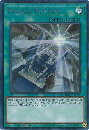 Miracle Rupture (Silver) (BLC1-EN025) - Battles of Legend: Chapter 1 1st Edition - Premium Yugioh Single from Konami - Just $0.25! Shop now at Game Crave Tournament Store