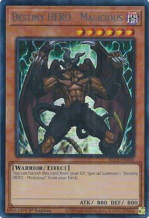 Destiny HERO - Malicious (Silver) (BLC1-EN030) - Battles of Legend: Chapter 1 1st Edition - Premium Yugioh Single from Konami - Just $0.52! Shop now at Game Crave Tournament Store