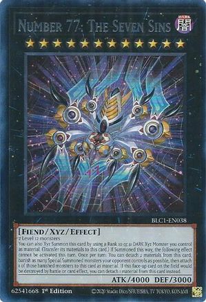 Number 77: The Seven Sins (Silver) (BLC1-EN038) - Battles of Legend: Chapter 1 1st Edition - Premium Yugioh Single from Konami - Just $0.31! Shop now at Game Crave Tournament Store