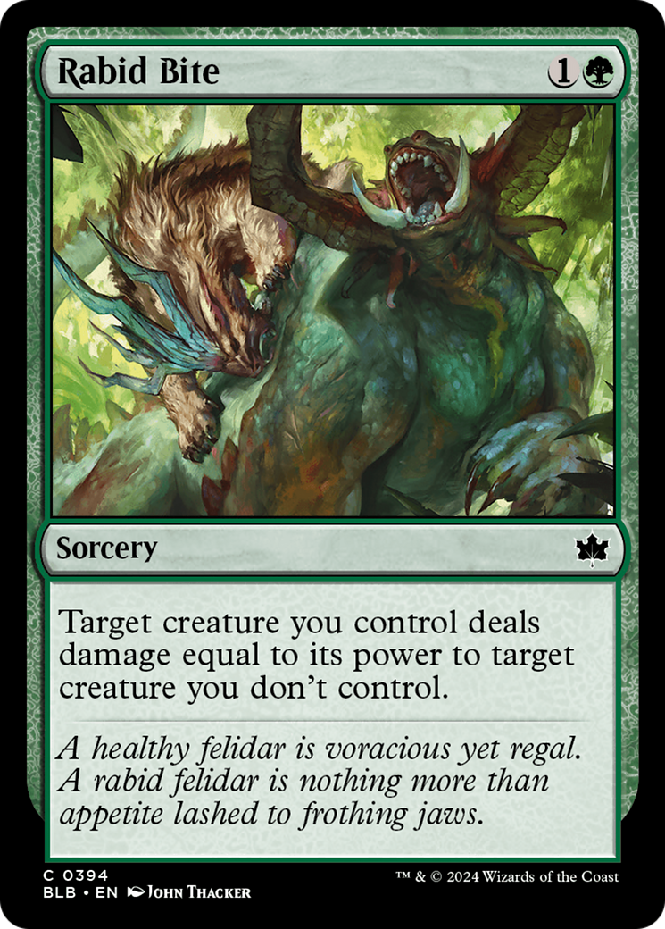 Rabid Bite (BLB-394) - Bloomburrow - Premium MTG Single from Wizards of the Coast - Just $0.25! Shop now at Game Crave Tournament Store