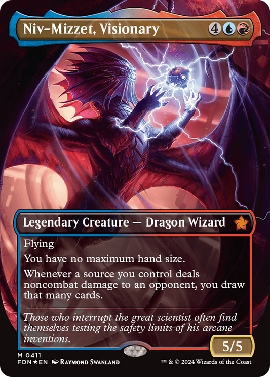 Niv-Mizzet, Visionary (FDN-411) - Foundations (Borderless) Foil - Premium MTG Single from Wizards of the Coast - Just $73.42! Shop now at Game Crave Tournament Store