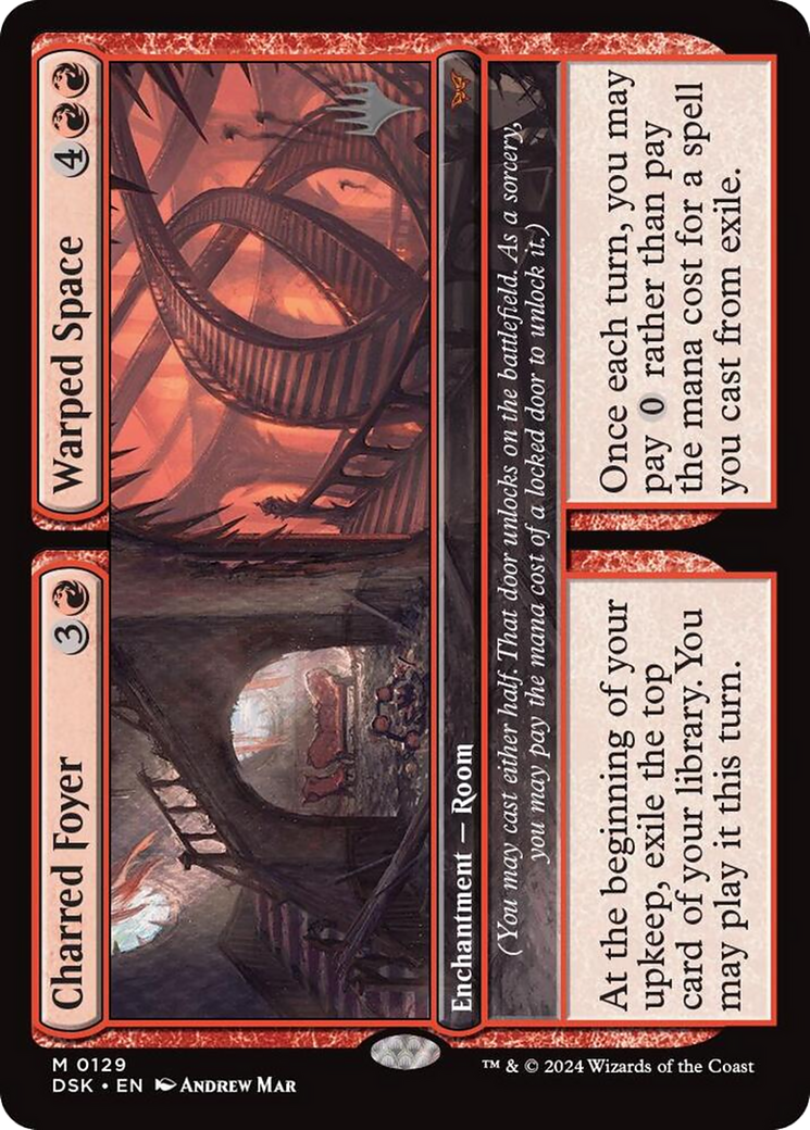 Charred Foyer // Warped Space (PDSK-129P) - Duskmourn: House of Horror Promos Foil - Premium MTG Single from Wizards of the Coast - Just $1.50! Shop now at Game Crave Tournament Store