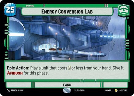 Energy Conversion Lab (SPARK OF REBELLION) Foil - Premium Star Wars: Unlimited Single from Spark of Rebellion - Just $0.31! Shop now at Game Crave Tournament Store