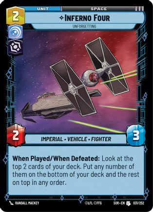 Inferno Four - Unforgetting (SPARK OF REBELLION) Foil - Premium Star Wars: Unlimited Single from Spark of Rebellion - Just $0.08! Shop now at Game Crave Tournament Store