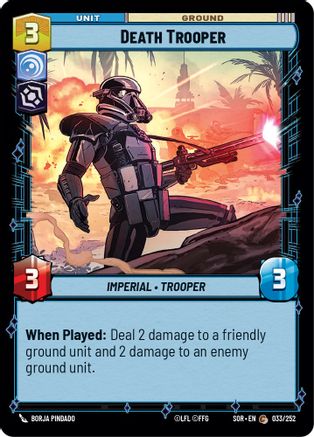 Death Trooper (33) - Spark of Rebellion - Premium Star Wars: Unlimited Single from Spark of Rebellion - Just $0.08! Shop now at Game Crave Tournament Store