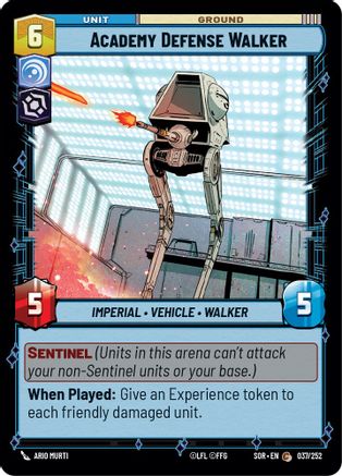 Academy Defense Walker (37) - Spark of Rebellion Foil - Premium Star Wars: Unlimited Single from Spark of Rebellion - Just $0.08! Shop now at Game Crave Tournament Store