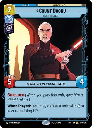 Count Dooku - Darth Tyranus (SPARK OF REBELLION) Foil - Premium Star Wars: Unlimited Single from Spark of Rebellion - Just $0.19! Shop now at Game Crave Tournament Store