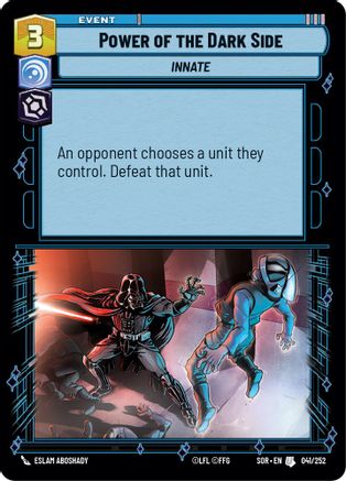 Power of the Dark Side (SPARK OF REBELLION) Foil - Premium Star Wars: Unlimited Single from Spark of Rebellion - Just $0.20! Shop now at Game Crave Tournament Store