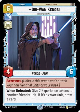 Obi-Wan Kenobi - Following Fate (SPARK OF REBELLION) Foil - Premium Star Wars: Unlimited Single from Spark of Rebellion - Just $0.46! Shop now at Game Crave Tournament Store