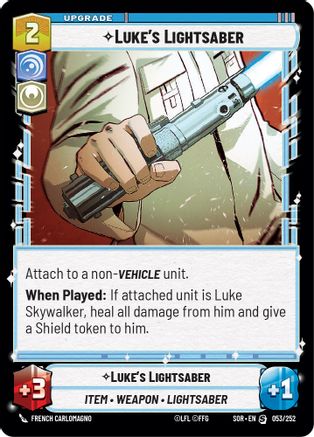 Luke's Lightsaber (SPARK OF REBELLION) - Premium Star Wars: Unlimited Single from Spark of Rebellion - Just $0.12! Shop now at Game Crave Tournament Store