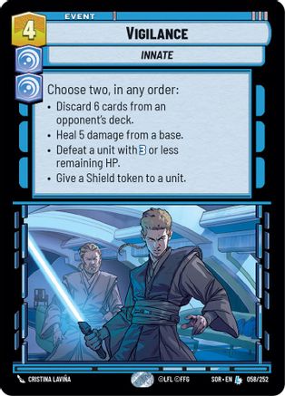 Vigilance (SPARK OF REBELLION) Foil - Premium Star Wars: Unlimited Single from Spark of Rebellion - Just $7.26! Shop now at Game Crave Tournament Store