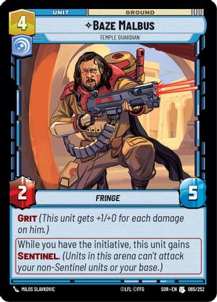 Baze Malbus - Temple Guardian (065/252) - Spark of Rebellion Foil - Premium Star Wars: Unlimited Single from Spark of Rebellion - Just $0.08! Shop now at Game Crave Tournament Store