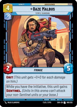 Baze Malbus - Temple Guardian (65) - Spark of Rebellion - Premium Star Wars: Unlimited Single from Spark of Rebellion - Just $0.08! Shop now at Game Crave Tournament Store