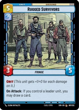 Rugged Survivors (067/252) - Spark of Rebellion Foil - Premium Star Wars: Unlimited Single from Spark of Rebellion - Just $0.08! Shop now at Game Crave Tournament Store