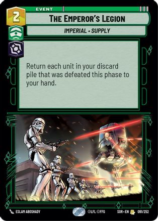 The Emperor's Legion (SPARK OF REBELLION) Foil - Premium Star Wars: Unlimited Single from Spark of Rebellion - Just $0.08! Shop now at Game Crave Tournament Store