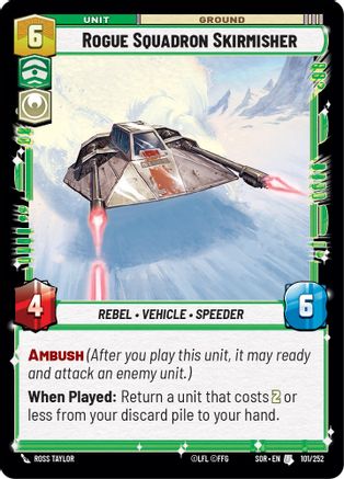 Rogue Squadron Skirmisher (101) - Spark of Rebellion - Premium Star Wars: Unlimited Single from Spark of Rebellion - Just $0.08! Shop now at Game Crave Tournament Store