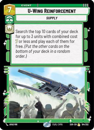 U-Wing Reinforcement (SPARK OF REBELLION) - Premium Star Wars: Unlimited Single from Spark of Rebellion - Just $0.66! Shop now at Game Crave Tournament Store