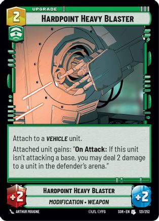 Hardpoint Heavy Blaster (121/252) - Spark of Rebellion Foil - Premium Star Wars: Unlimited Single from Spark of Rebellion - Just $0.08! Shop now at Game Crave Tournament Store