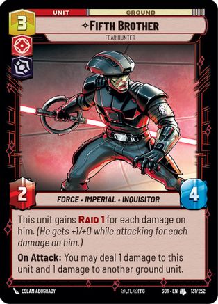 Fifth Brother - Fear Hunter (SPARK OF REBELLION) Foil - Premium Star Wars: Unlimited Single from Spark of Rebellion - Just $0.08! Shop now at Game Crave Tournament Store