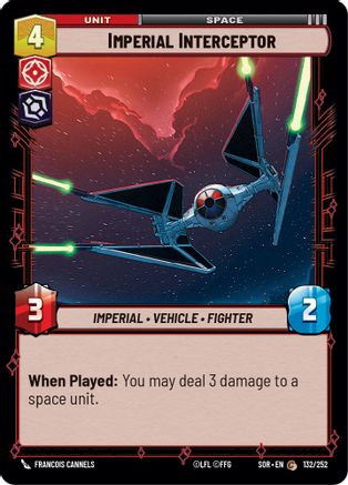 Imperial Interceptor (SPARK OF REBELLION) Foil - Premium Star Wars: Unlimited Single from Spark of Rebellion - Just $0.08! Shop now at Game Crave Tournament Store