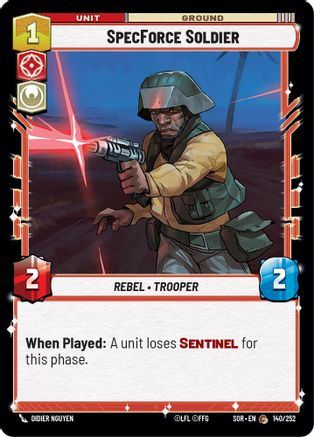 SpecForce Soldier (140/252) - Spark of Rebellion Foil - Premium Star Wars: Unlimited Single from Spark of Rebellion - Just $0.08! Shop now at Game Crave Tournament Store