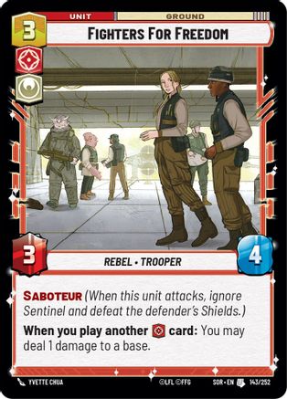 Fighters For Freedom (SPARK OF REBELLION) Foil - Premium Star Wars: Unlimited Single from Spark of Rebellion - Just $0.08! Shop now at Game Crave Tournament Store