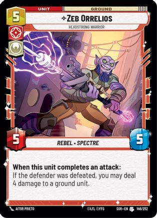 Zeb Orrelios - Headstrong Warrior (SPARK OF REBELLION) Foil - Premium Star Wars: Unlimited Single from Spark of Rebellion - Just $0.08! Shop now at Game Crave Tournament Store