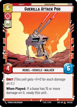 Guerilla Attack Pod (148) - Spark of Rebellion - Premium Star Wars: Unlimited Single from Spark of Rebellion - Just $0.08! Shop now at Game Crave Tournament Store