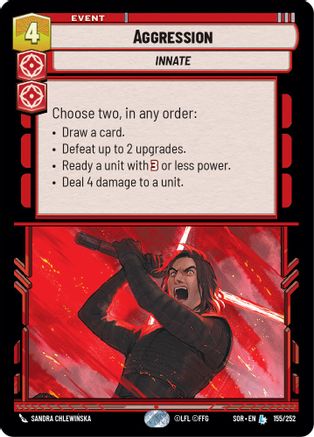 Aggression (SPARK OF REBELLION) Foil - Premium Star Wars: Unlimited Single from Spark of Rebellion - Just $2.75! Shop now at Game Crave Tournament Store
