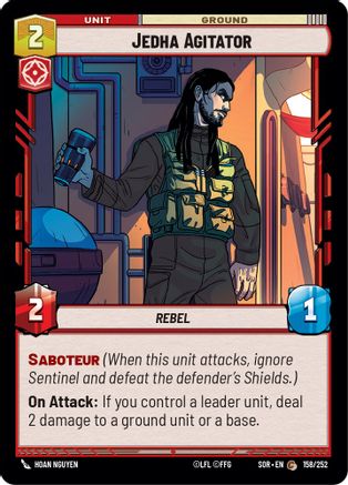 Jedha Agitator (158/252) - Spark of Rebellion Foil - Premium Star Wars: Unlimited Single from Spark of Rebellion - Just $0.08! Shop now at Game Crave Tournament Store