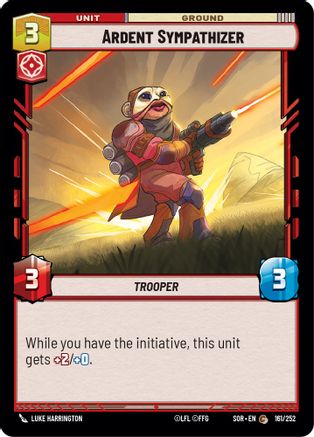 Ardent Sympathizer (161/252) - Spark of Rebellion Foil - Premium Star Wars: Unlimited Single from Spark of Rebellion - Just $0.08! Shop now at Game Crave Tournament Store