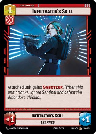 Infiltrator's Skill (166) - Spark of Rebellion Foil - Premium Star Wars: Unlimited Single from Spark of Rebellion - Just $0.08! Shop now at Game Crave Tournament Store