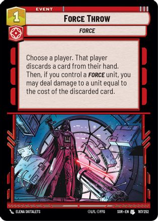 Force Throw (SPARK OF REBELLION) Foil - Premium Star Wars: Unlimited Single from Spark of Rebellion - Just $0.08! Shop now at Game Crave Tournament Store