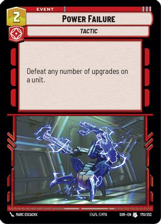 Power Failure (170) - Spark of Rebellion - Premium Star Wars: Unlimited Single from Spark of Rebellion - Just $0.08! Shop now at Game Crave Tournament Store