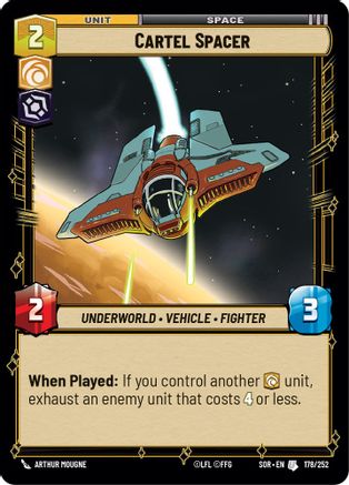 Cartel Spacer (178) - Spark of Rebellion - Premium Star Wars: Unlimited Single from Spark of Rebellion - Just $0.08! Shop now at Game Crave Tournament Store