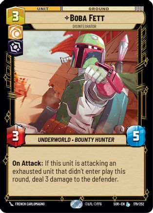 Boba Fett - Disintegrator (SPARK OF REBELLION) Foil - Premium Star Wars: Unlimited Single from Spark of Rebellion - Just $4.96! Shop now at Game Crave Tournament Store