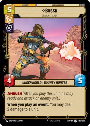 Bossk - Deadly Stalker (SPARK OF REBELLION) - Premium Star Wars: Unlimited Single from Spark of Rebellion - Just $0.08! Shop now at Game Crave Tournament Store