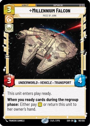 Millennium Falcon - Piece of Junk (SPARK OF REBELLION) Foil - Premium Star Wars: Unlimited Single from Spark of Rebellion - Just $6.96! Shop now at Game Crave Tournament Store