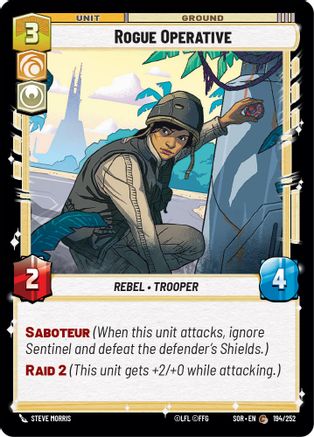 Rogue Operative (194/252) - Spark of Rebellion Foil - Premium Star Wars: Unlimited Single from Spark of Rebellion - Just $0.08! Shop now at Game Crave Tournament Store